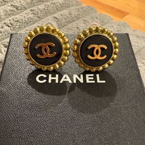 Vintage Chanel Earrings 24k Gold Plated